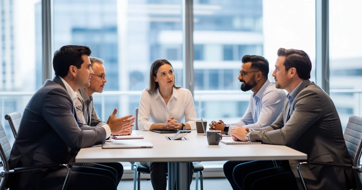 cena de equipe em diálogo aberto sobre reuniao pos acidente vs debriefing operacional vs investigacao formal qual — Reunião p